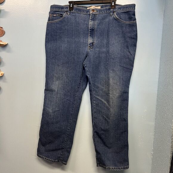 Men LEE Jeans 44x30 Big&Tall Straight Leg Med Wash - Picture 2 of 8